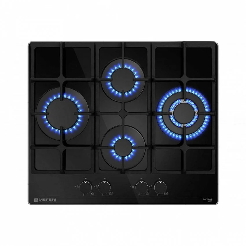 Газовая варочная панель MEFERI MGH604BK GLASS ULTRA