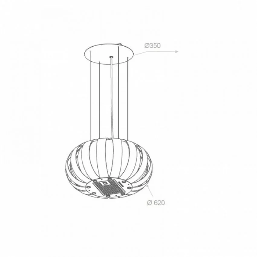 Вытяжка PANDO I-1200/55 INOX - INOX AZUL V.750 SEC - CABLE