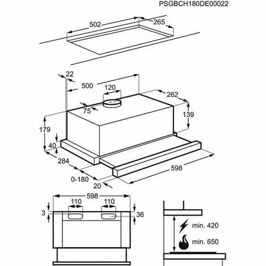 Вытяжка ZANUSSI ZHP60350SA