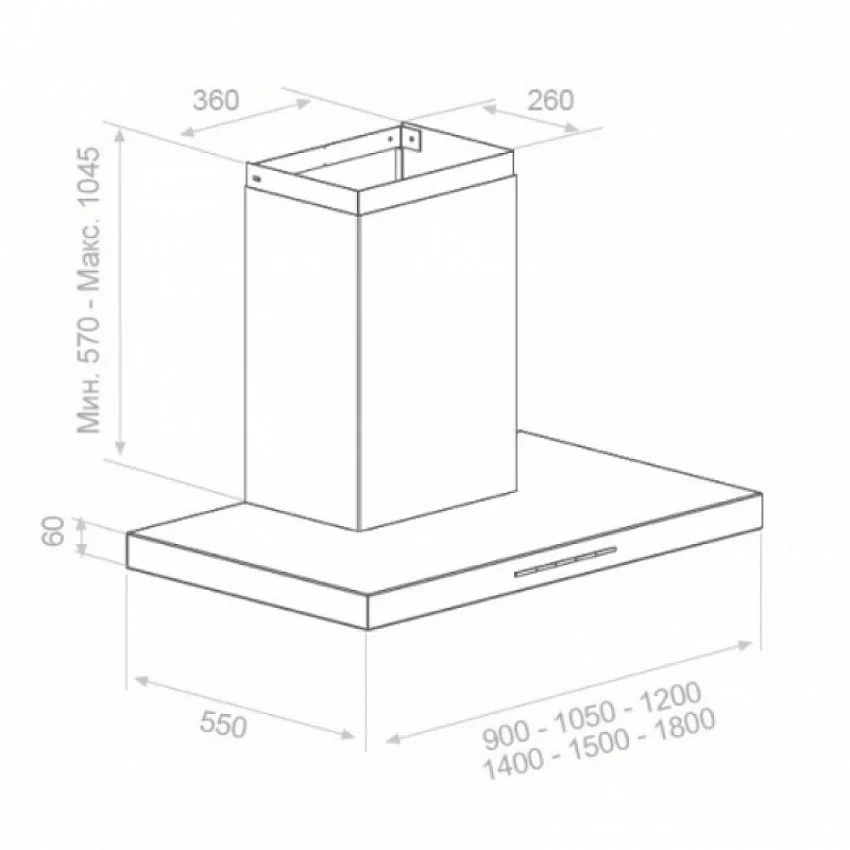 Вытяжка PANDO P-861/105 INOX V.850 SEC