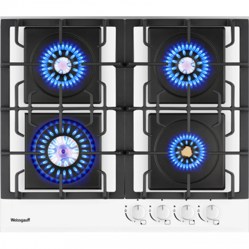Газовая варочная панель WEISSGAUFF HGG 6445 WH VOLCANO BURNER