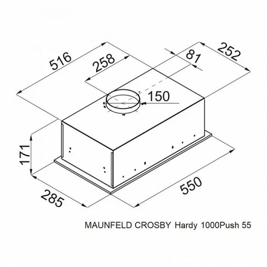 Вытяжка MAUNFELD CROSBY HARDY 1000 PUSH БЕЛЫЙ