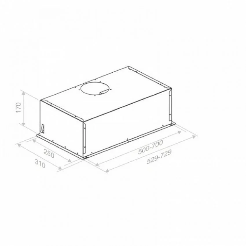 Вытяжка PANDO PGF/60 GRIS INOX V.730 SEC