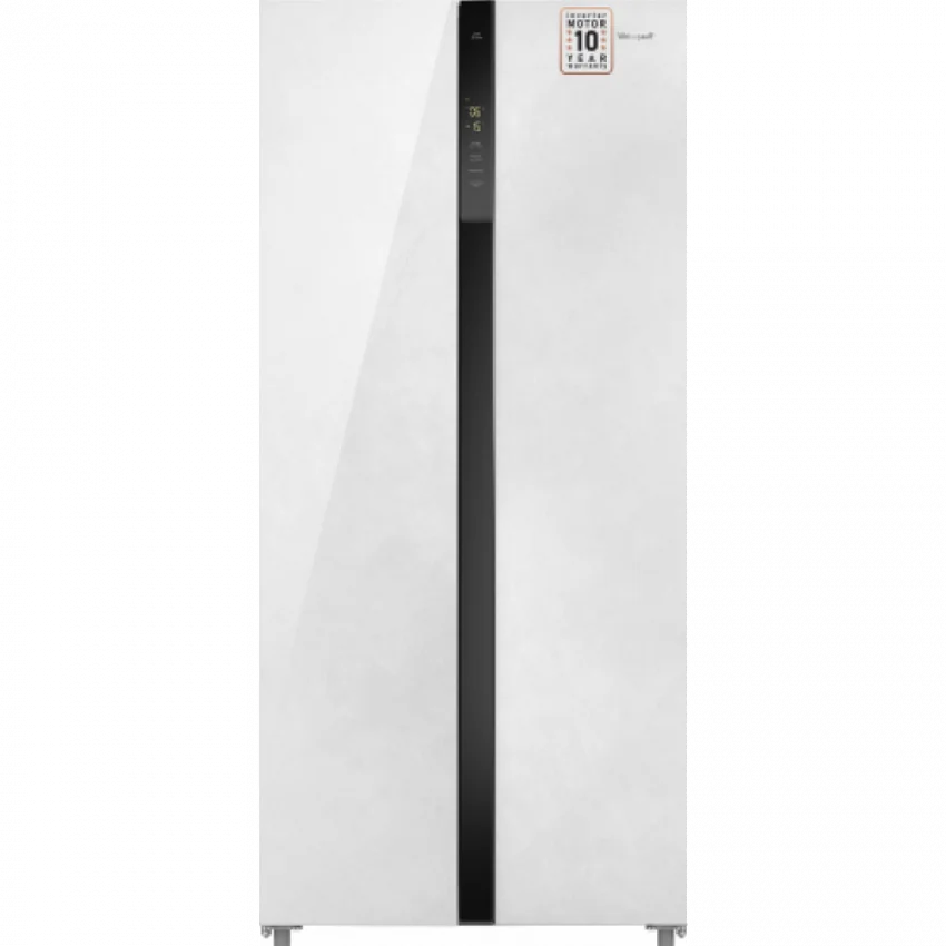 Холодильник WEISSGAUFF WSBS 500 INVERTER NOFROST WHITE ROCK GLASS