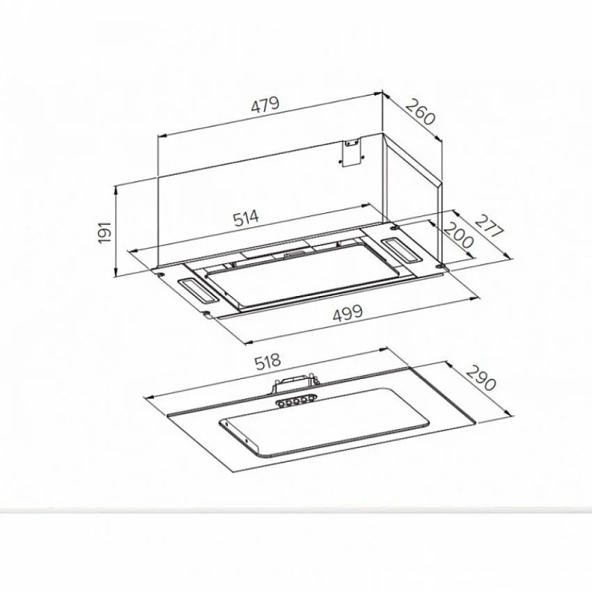 Вытяжка HOMSAIR CROCUS PUSH 52 БЕЖЕВЫЙ