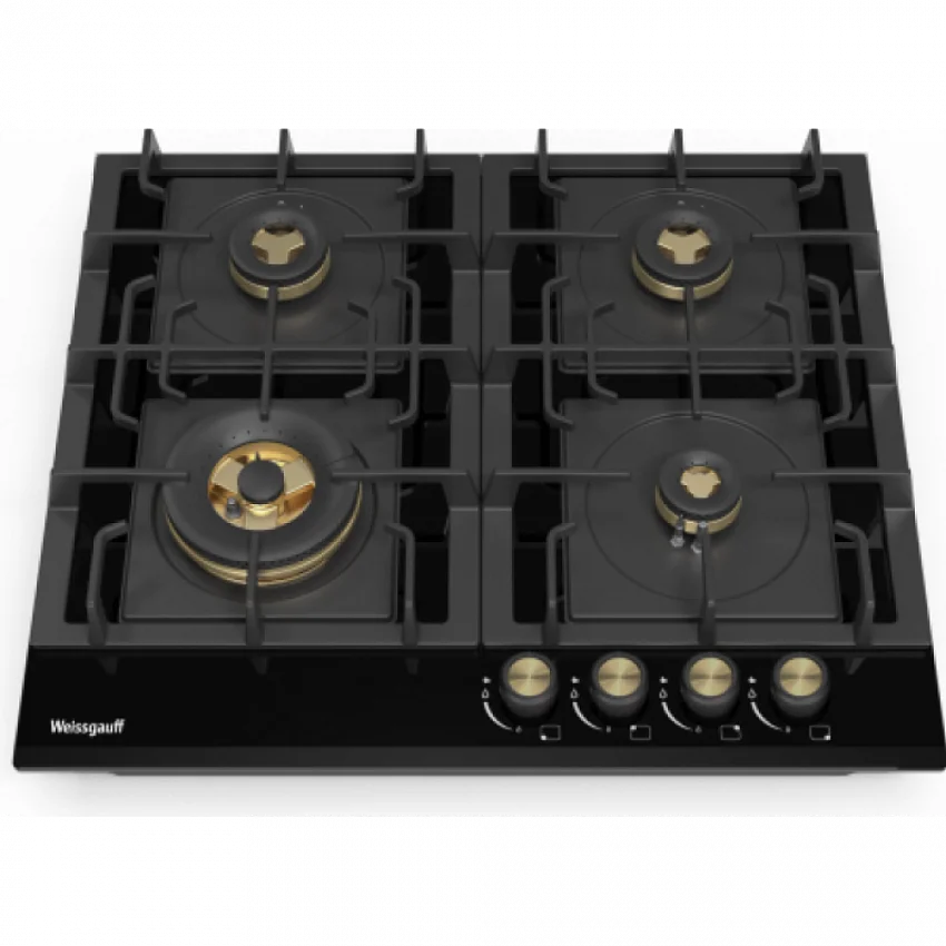 Газовая варочная панель WEISSGAUFF HGG 641 BV VOLCANO BURNER NANO GLASS