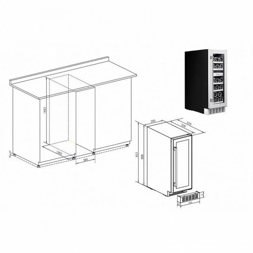 Винный шкаф TEMPTECH STX30DS