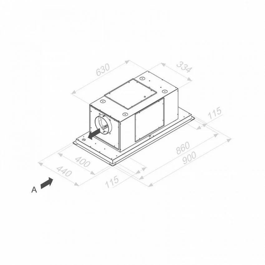 Вытяжка PANDO E-290/90 INOX V.1350 SEC