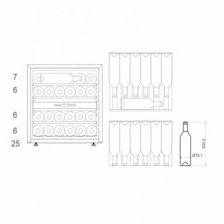 Винный шкаф PANDO PVMAVP 60-25CRR