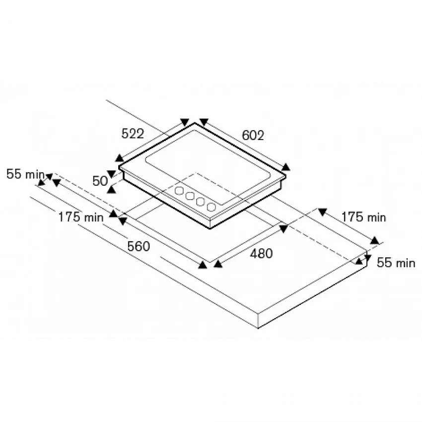 Газовая варочная панель BERTAZZONI P604LMODNE