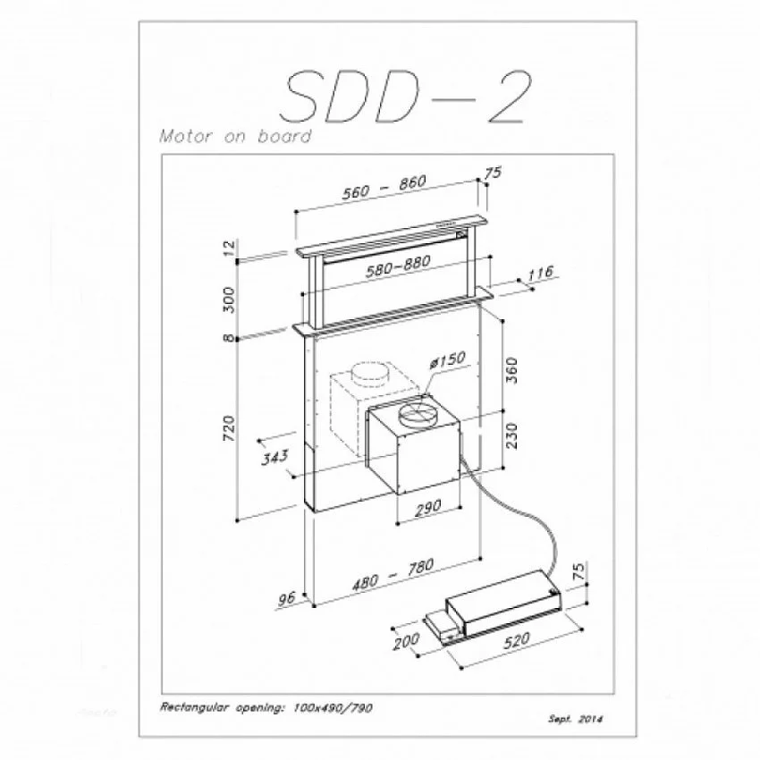 Вытяжка SIRIUS SDD2TCEM90