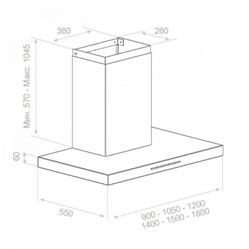 Вытяжка PANDO P-861/180 INOX V.1250 ECO SEC