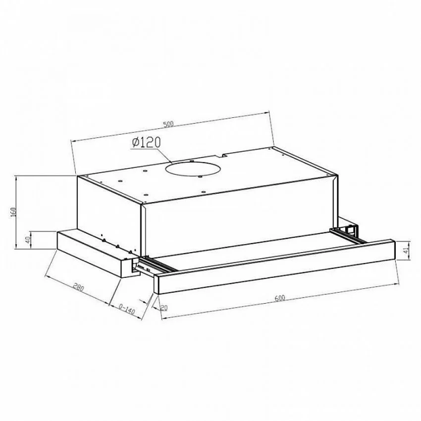 Вытяжка LEX HUBBLE 2M 600 WHITE
