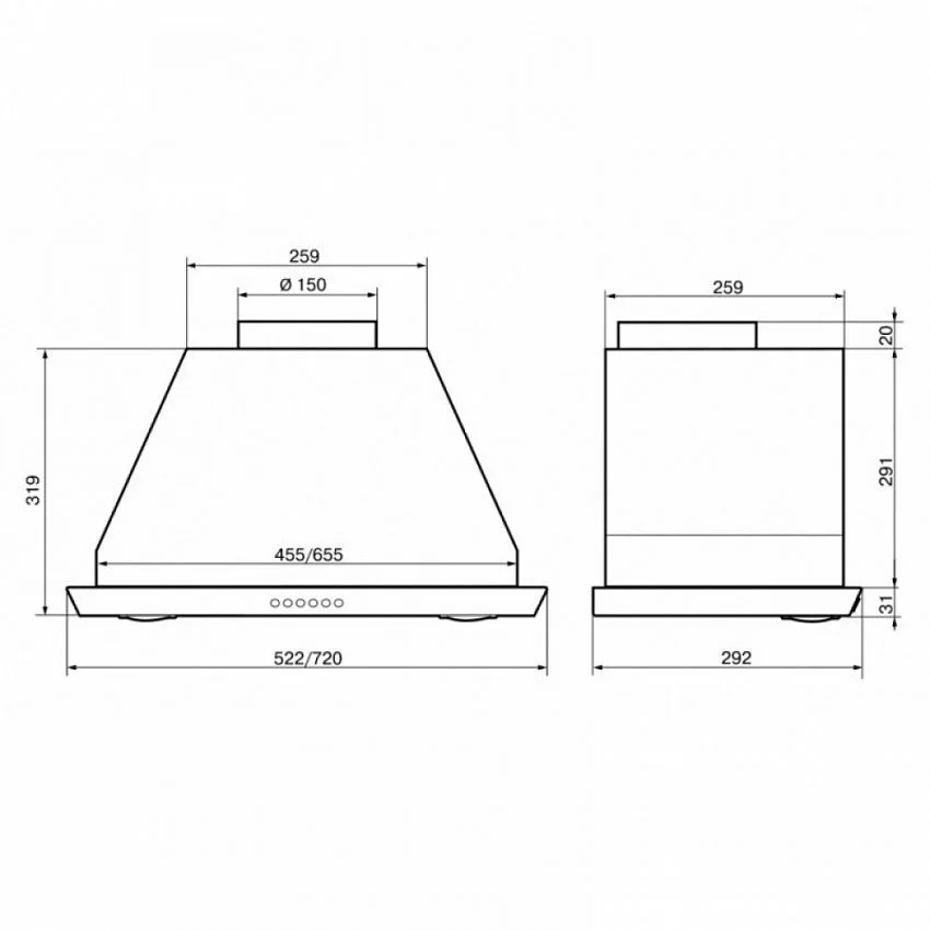 Вытяжка ELIKOR S4 52Н-700-Э4Д НЕРЖАВЕЙКА
