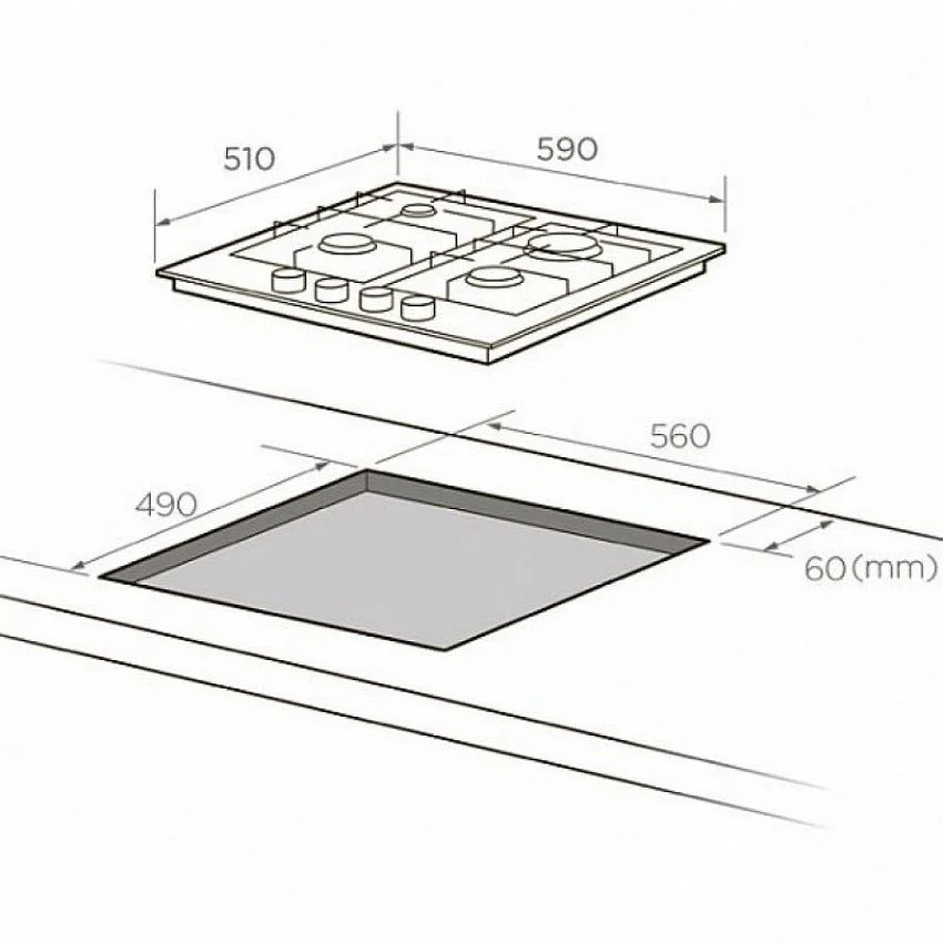 Газовая варочная панель MIDEA MG606B