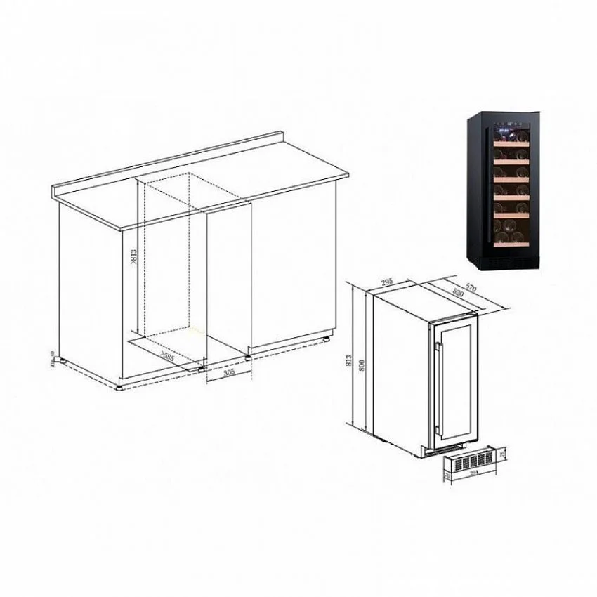 Винный шкаф TEMPTECH PRESX30SB