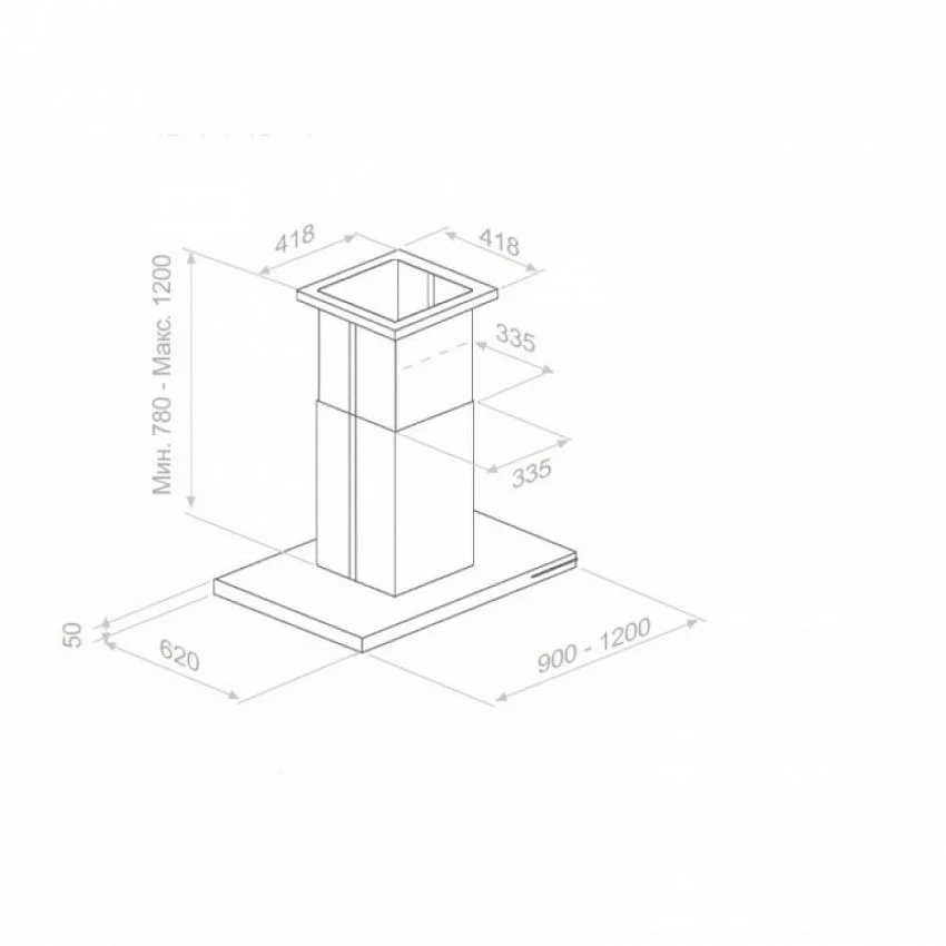 Вытяжка PANDO I-401/120 INOX V.1250 ECO SEC
