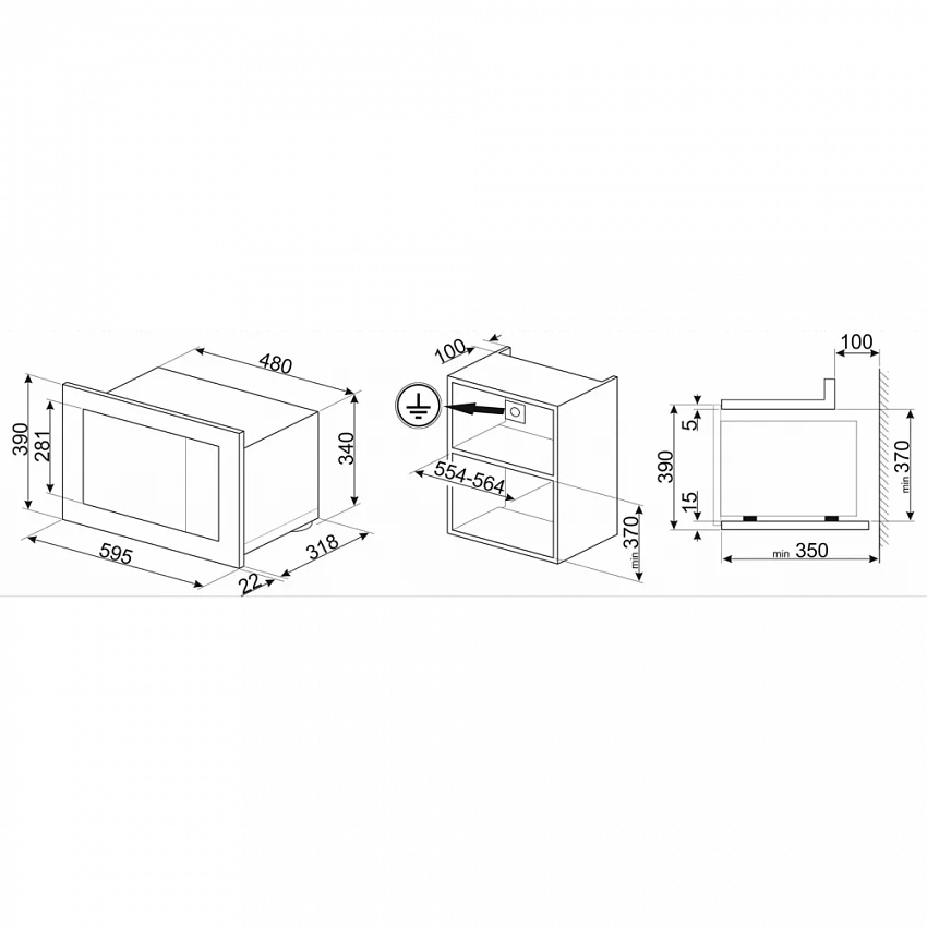 Встраиваемая микроволновая печь SMEG FMI320X2