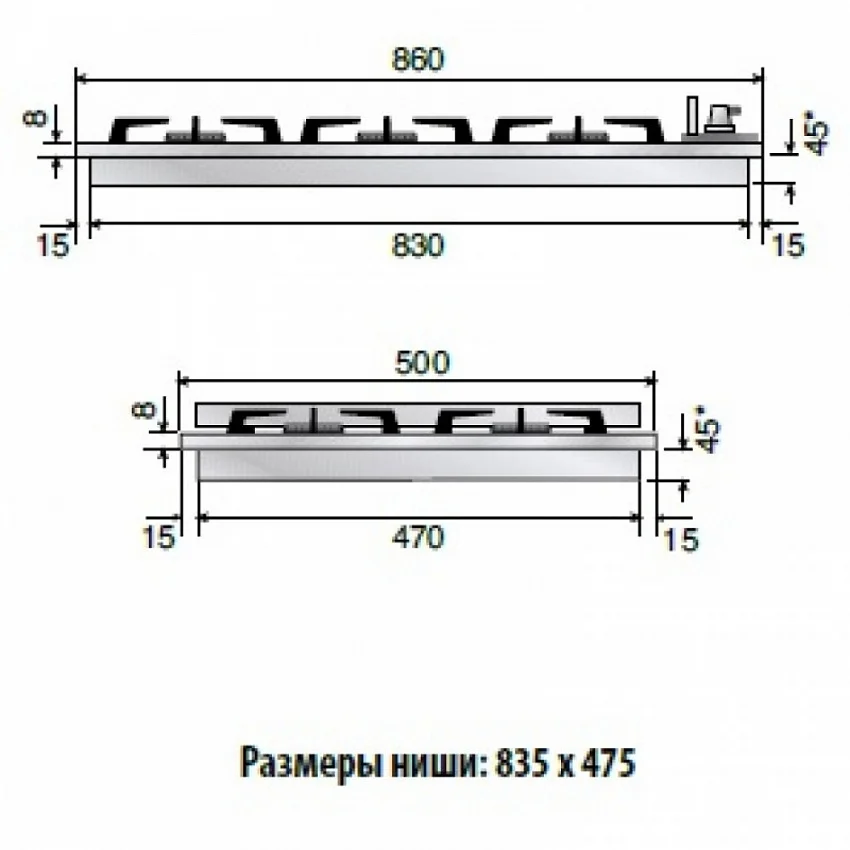 Газовая варочная панель ILVE H90PCNV/VS