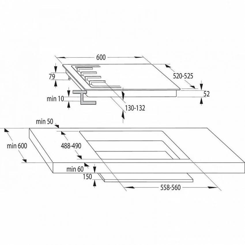 Газовая варочная панель GORENJE GW 642 CLB