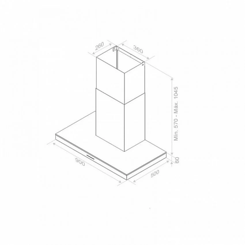 Вытяжка PANDO P-417/90 INOX V.1250 ECO SEC