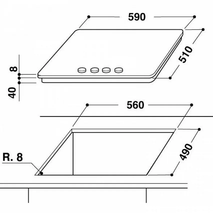 Газовая варочная панель WHIRLPOOL GOR 6414/NB