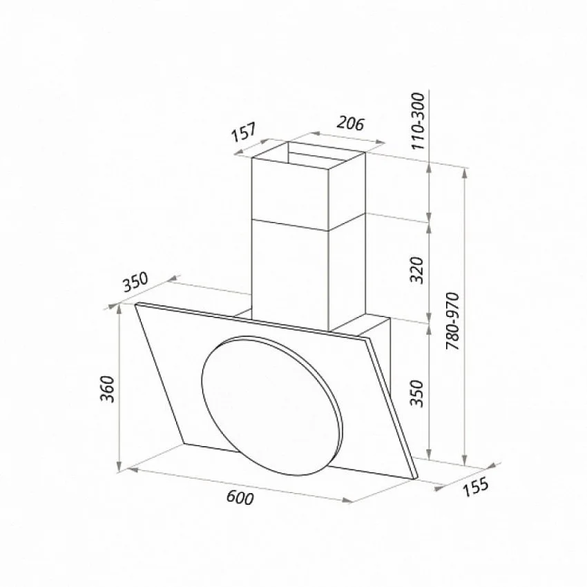 Вытяжка MAUNFELD TOWER L (TOUCH) 60 БЕЛЫЙ/БЕЛОЕ СТЕКЛО