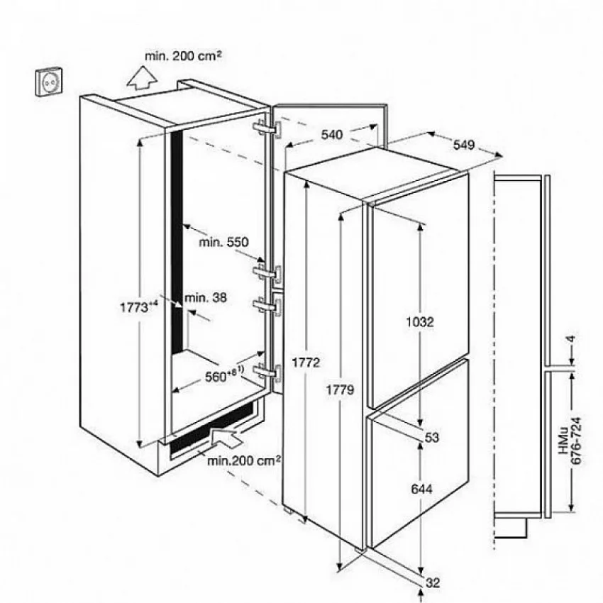 Встраиваемый холодильник ZANUSSI ZBB 29430 SA