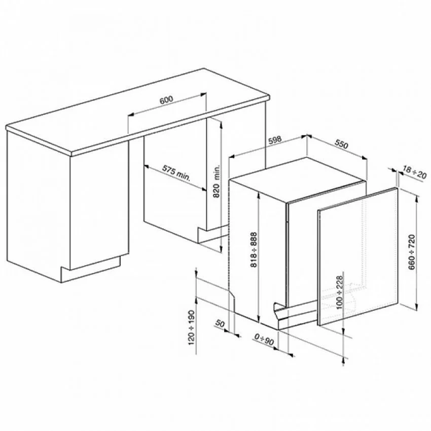 Посудомоечная машина SMEG STP364T