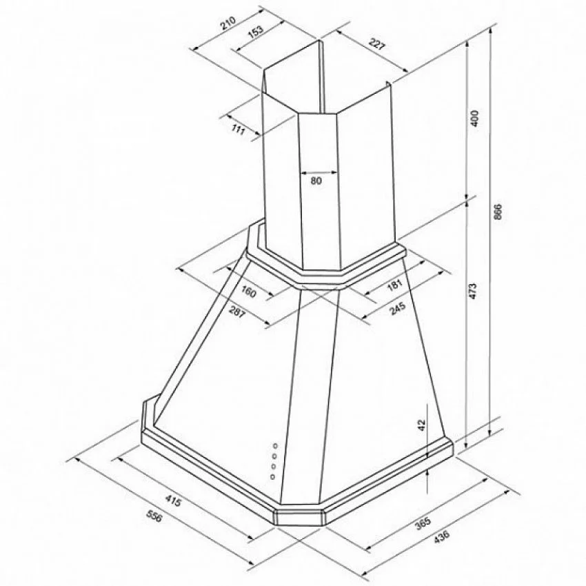 Вытяжка KRONASTEEL NEYA 600 СЛОНОВАЯ КОСТЬ