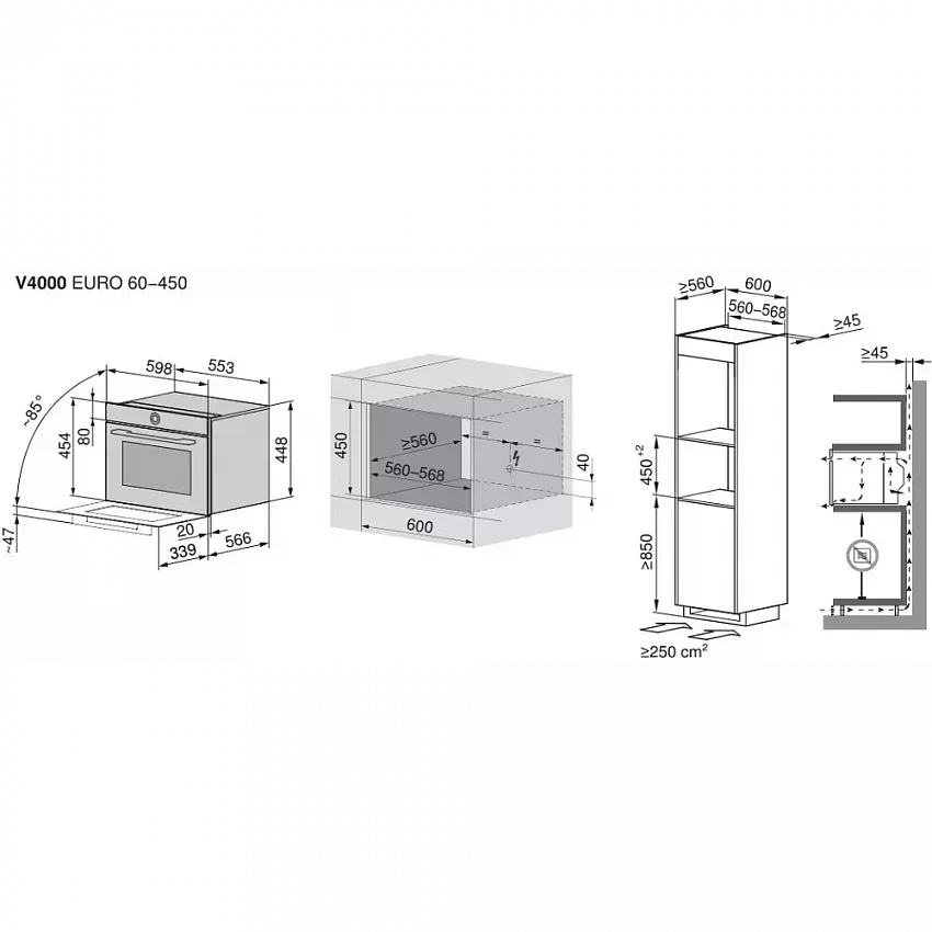 Встраиваемая микроволновая печь V-ZUG COMBIMIWELL V4000 45 CM4T-24025