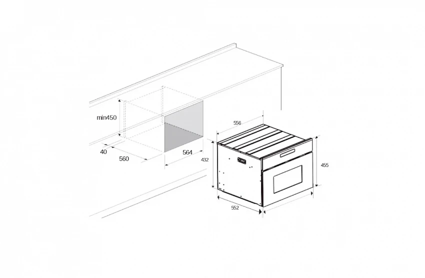 Электрический духовой шкаф MEFERI MEO608BK MICROWAVE