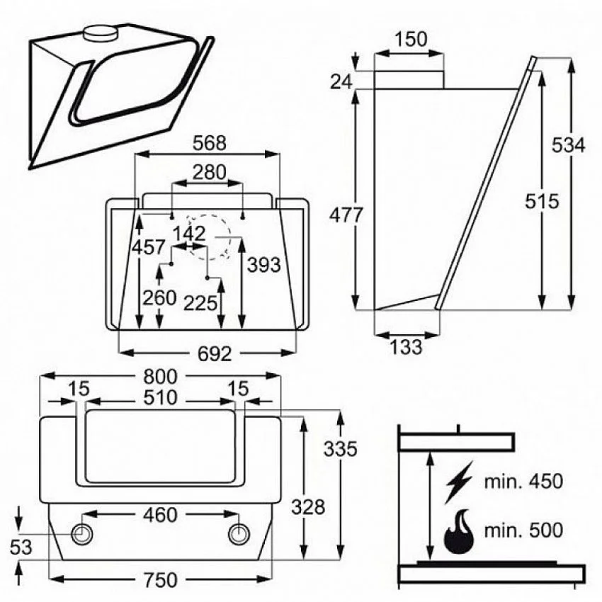 Вытяжка ELECTROLUX EFV80465OW