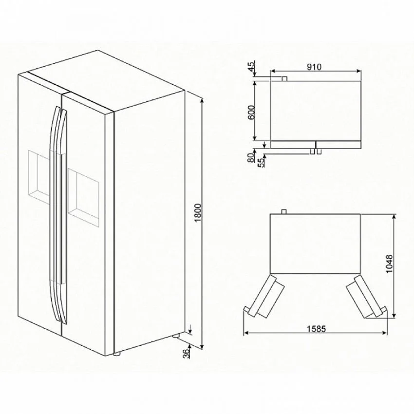 Холодильник SMEG SBS63NED