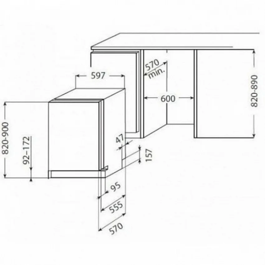 Встраиваемая посудомоечная машина WHIRLPOOL WP 122