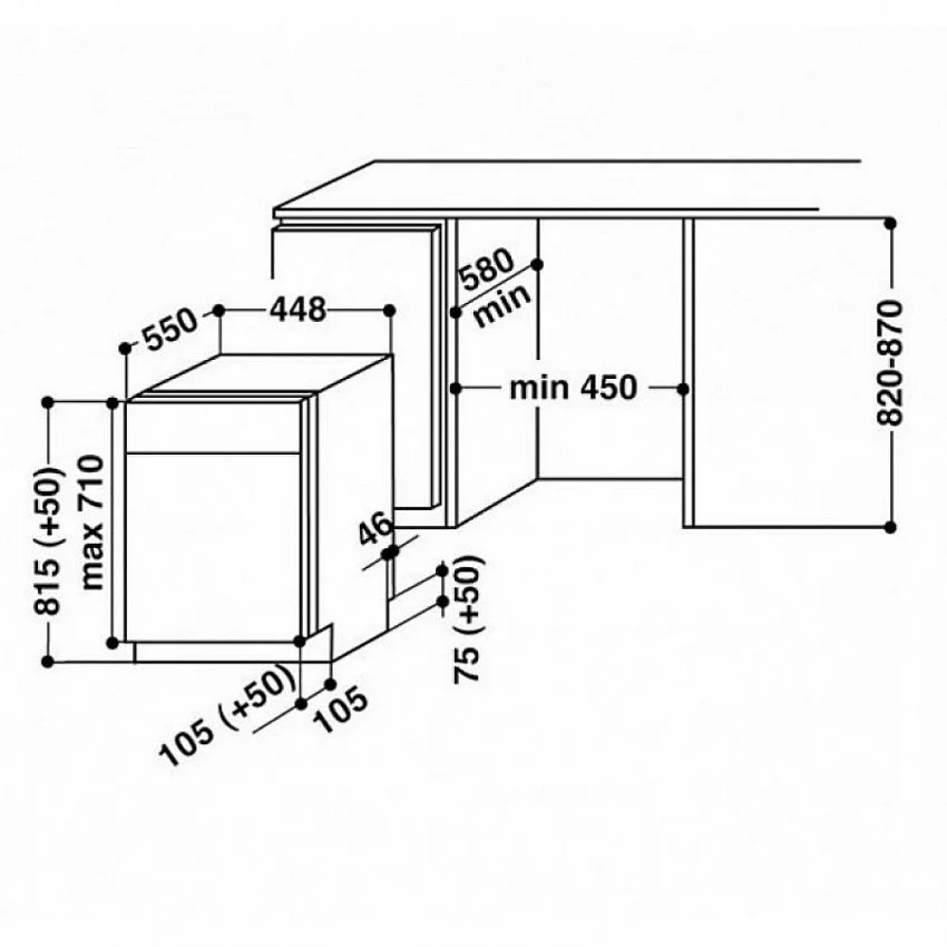 Встраиваемая посудомоечная машина WHIRLPOOL ADGI 792 FD