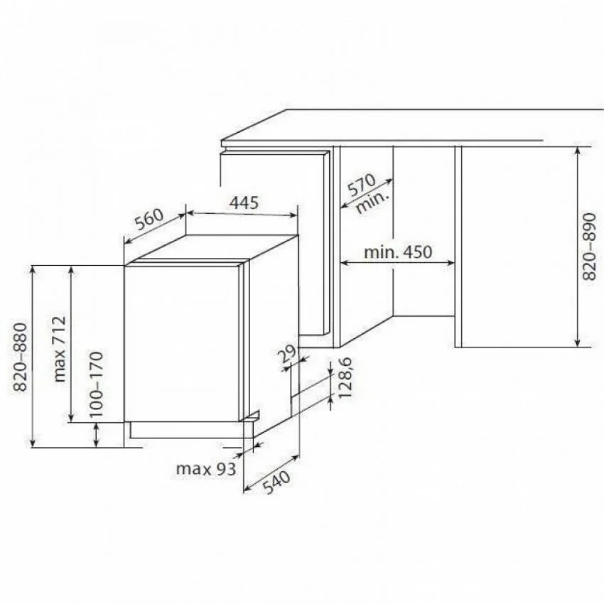 Встраиваемая посудомоечная машина WHIRLPOOL ADG 195