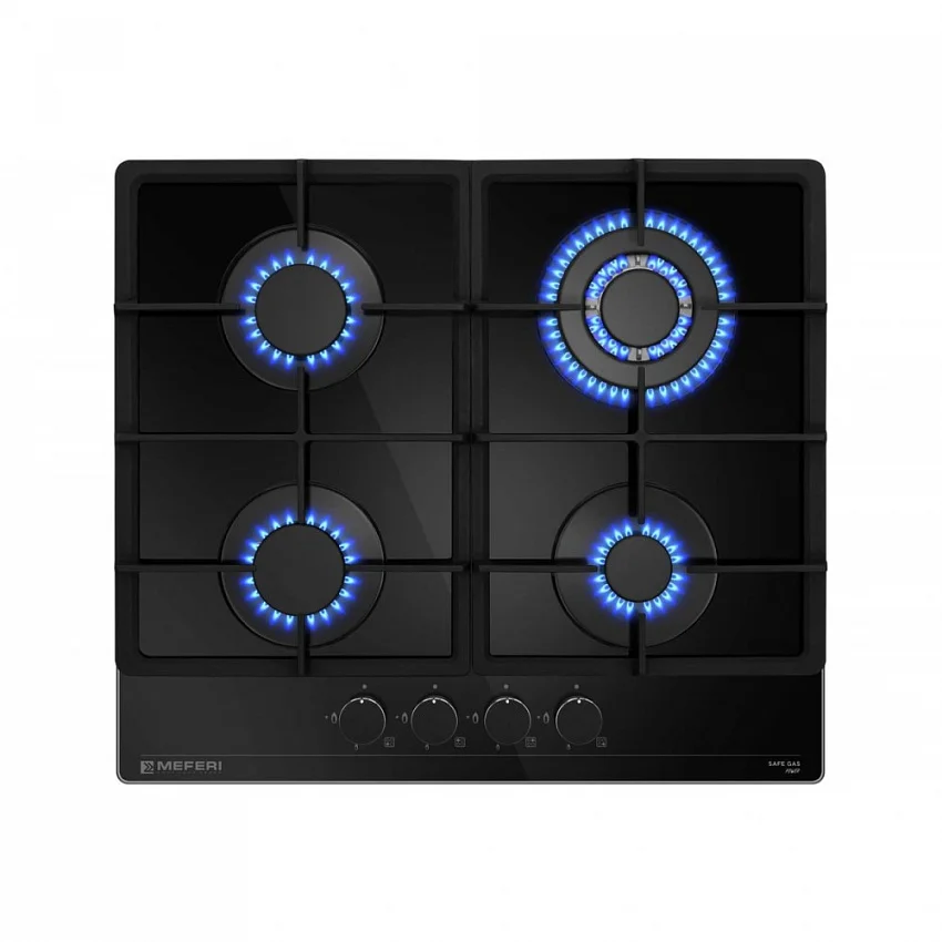 Газовая варочная панель MEFERI MGH604BK GLASS POWER
