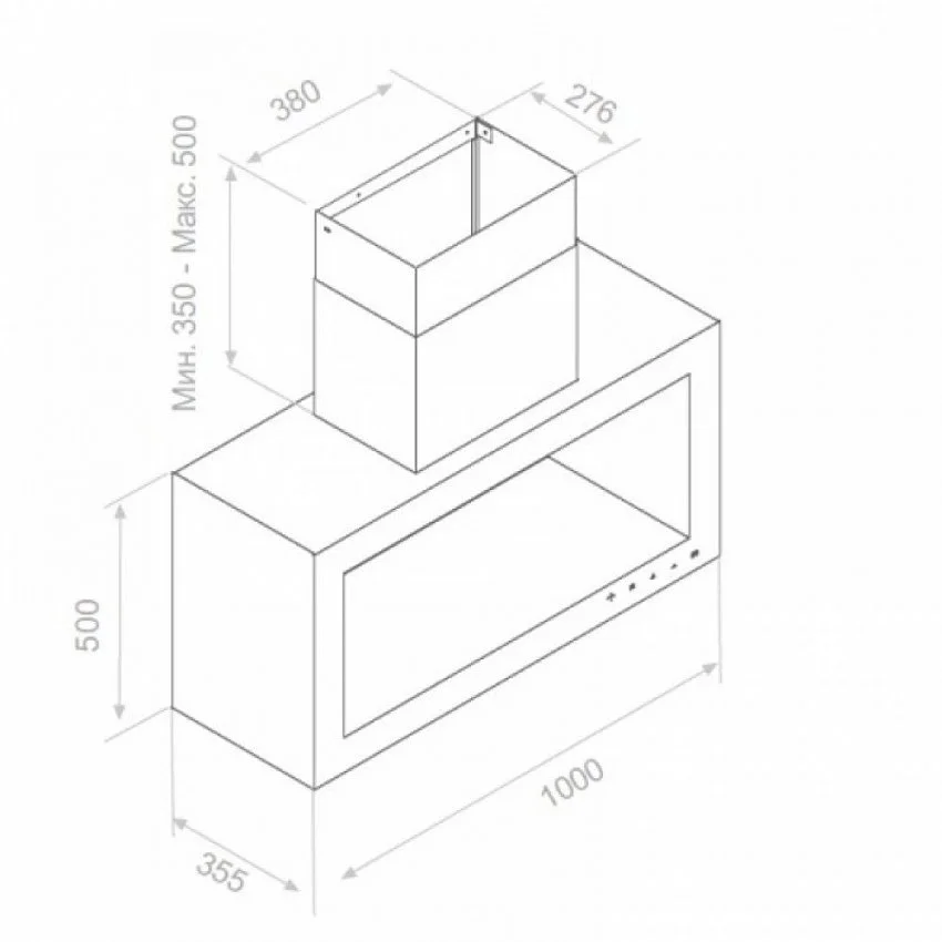 Вытяжка PANDO P-960/100 INOX V.1250 ECO SEC