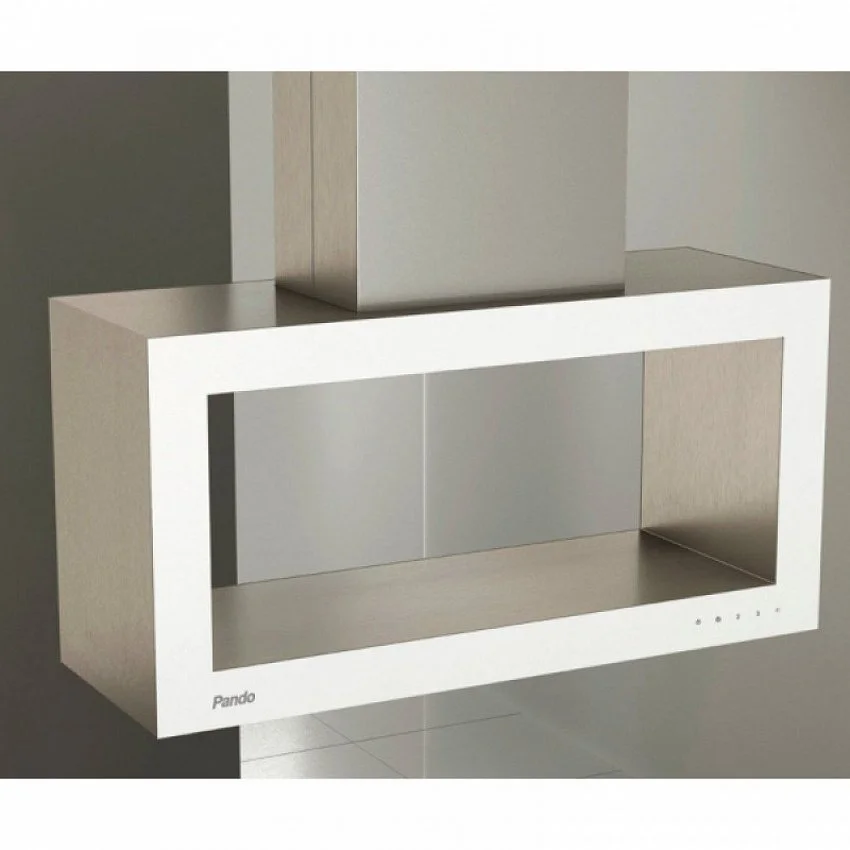 Вытяжка PANDO I-960/100 INOX - CRISTAL BLANCO BRILLANTE V.1250 ECO SEC