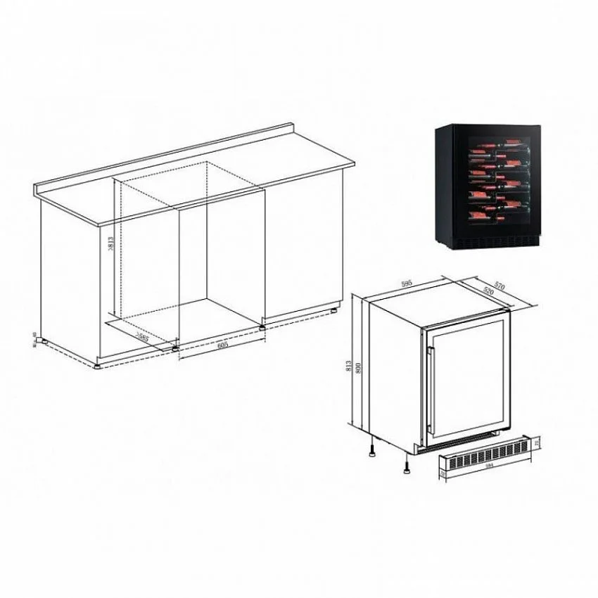 Винный шкаф TEMPTECH PRESPROX60SRB