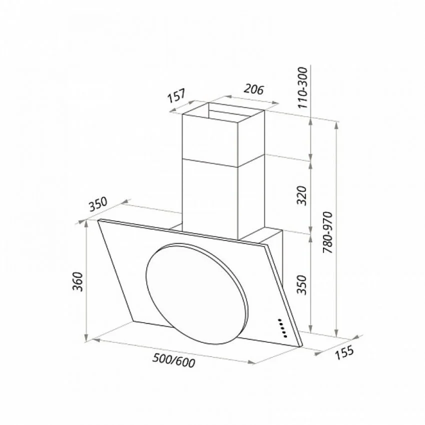 Вытяжка MAUNFELD TOWER L (PUSH) 60 БЕЛЫЙ/БЕЛОЕ СТЕКЛО
