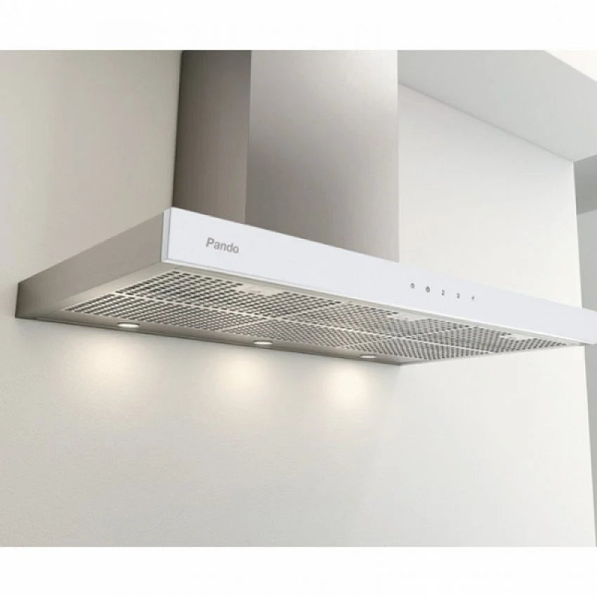 Вытяжка PANDO P-826/90 INOX - TOUCH CRISTAL BLANCO V.850 SEC
