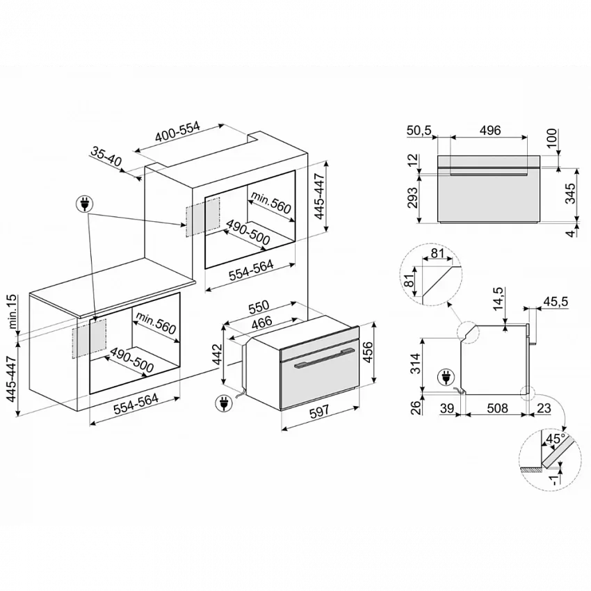 Встраиваемая микроволновая печь SMEG SF4101MS1