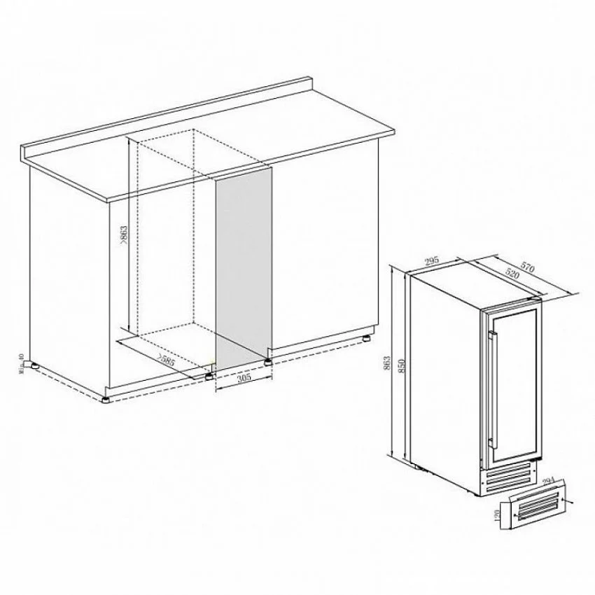 Винный шкаф TEMPTECH WPQ30SCB
