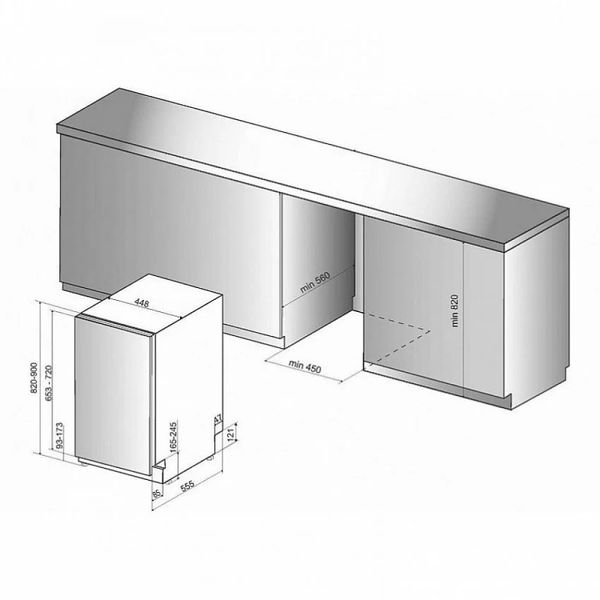 Встраиваемая посудомоечная машина WHIRLPOOL WSIO 3O23 PFE X