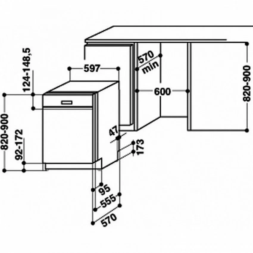 Встраиваемая посудомоечная машина WHIRLPOOL ADG 7200