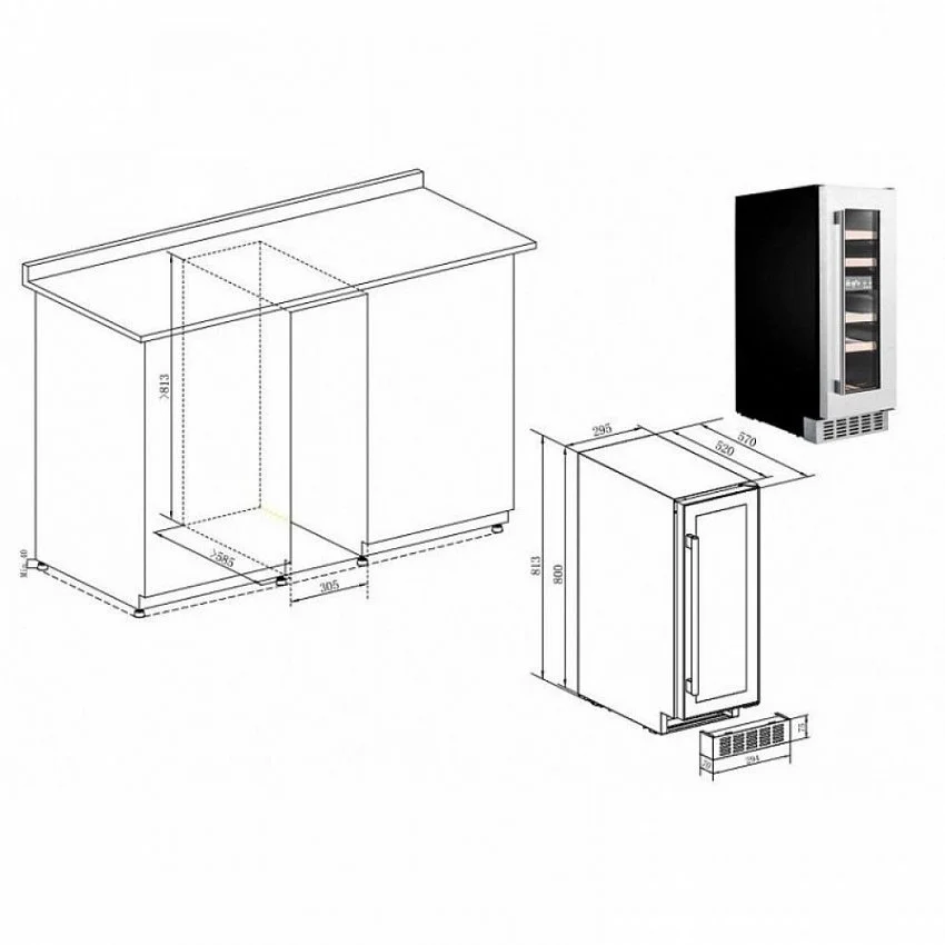 Винный шкаф TEMPTECH OX30DX