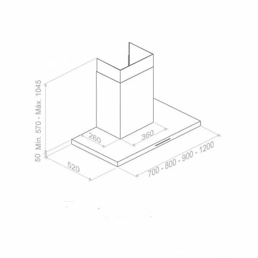 Вытяжка PANDO P-401/70 INOX V.850 SEC