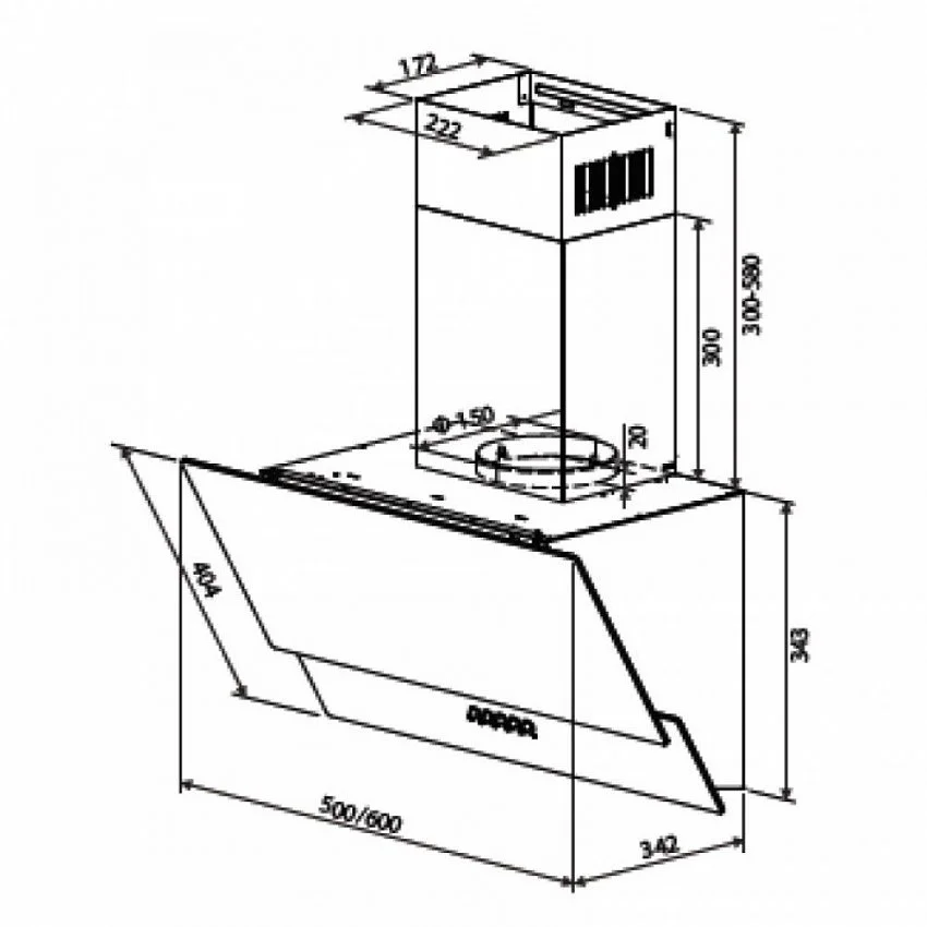 Вытяжка HOMSAIR SATURN 50 БЕЛЫЙ